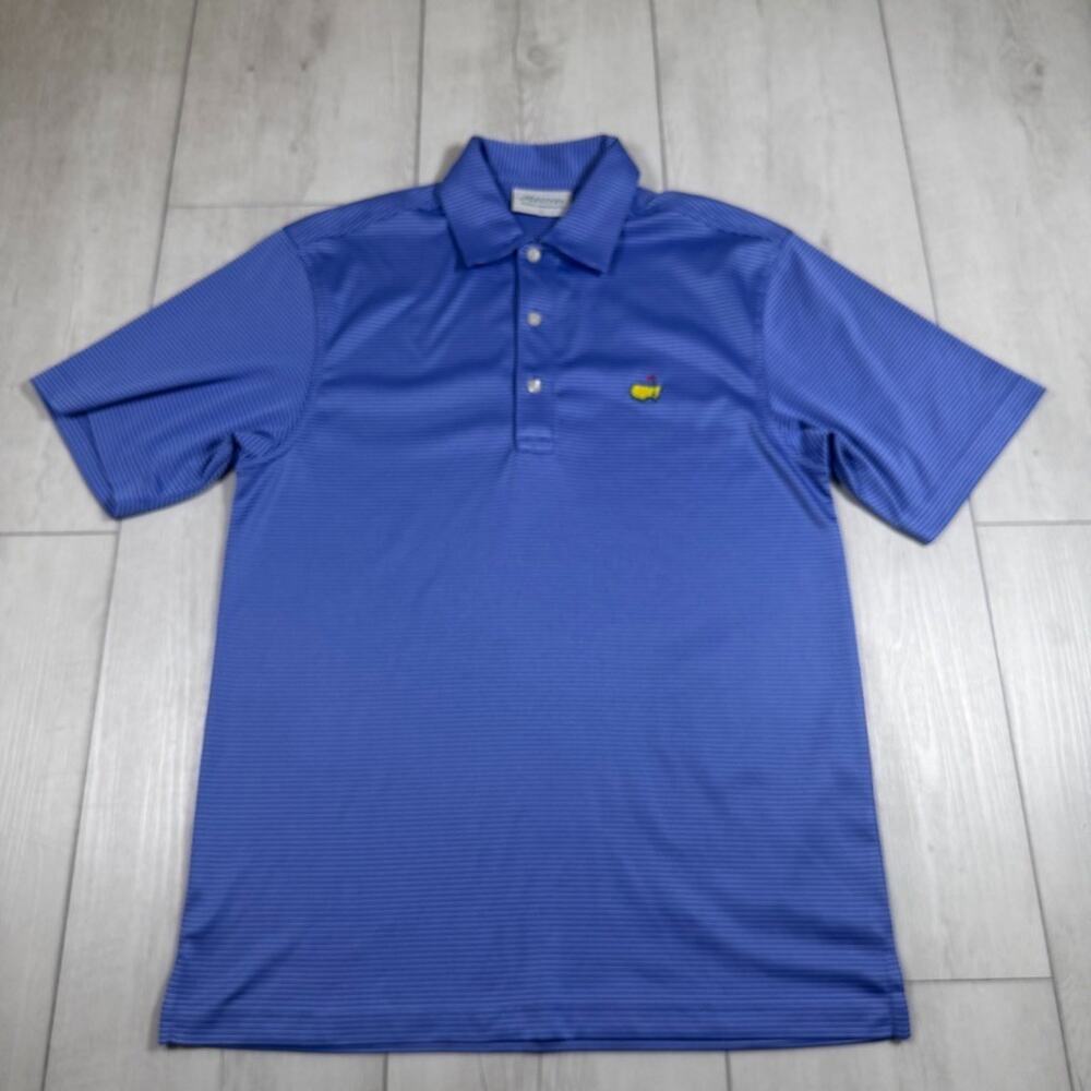 Masters Performance Men’s Polo Small Blue White Striped Golf